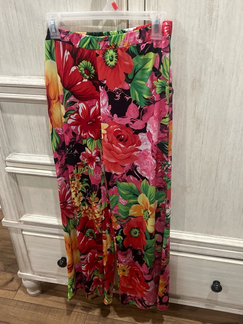 Floral Wide-Leg Pants - Pink Multicolor